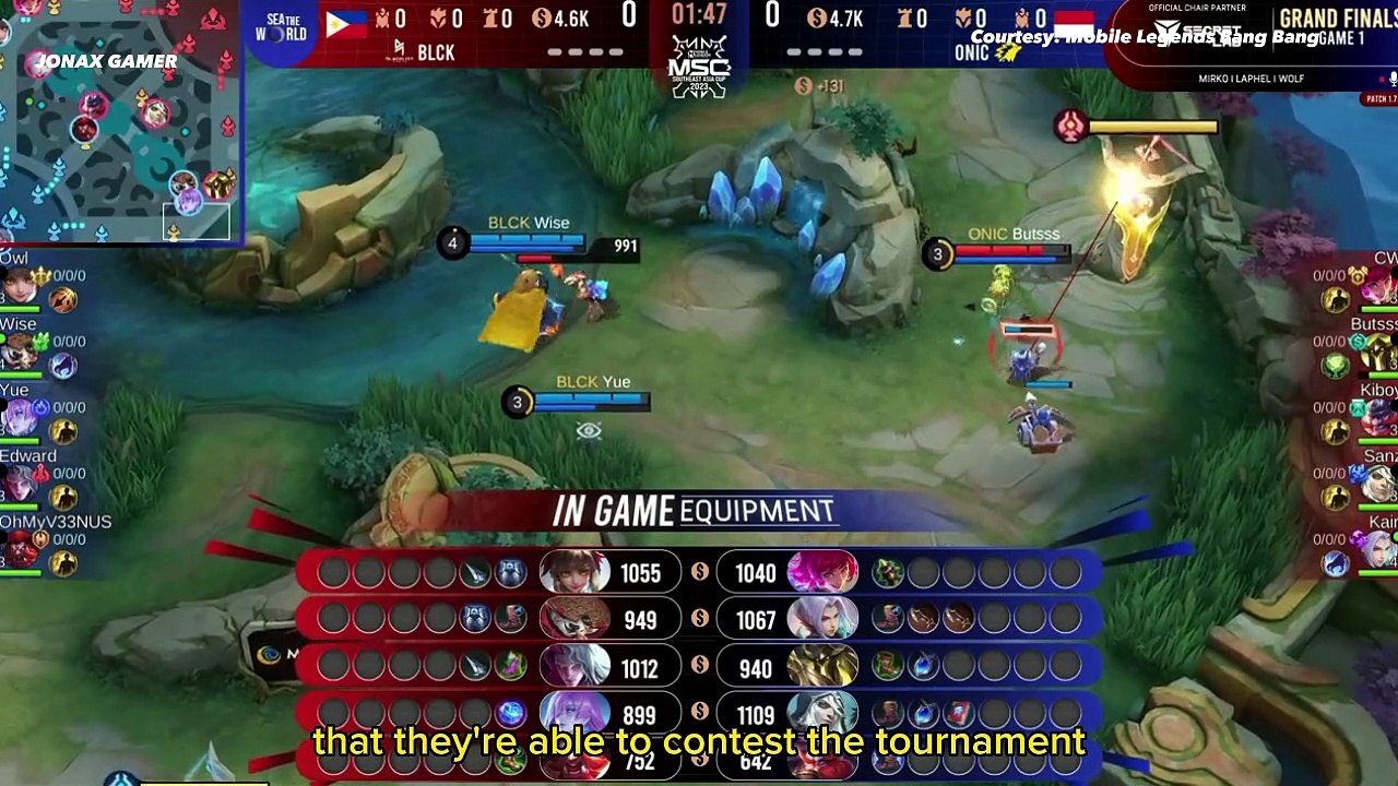 MSC 2023 Grand Final, Blacklist VS Onic - Game 1 | Mobile Legends!