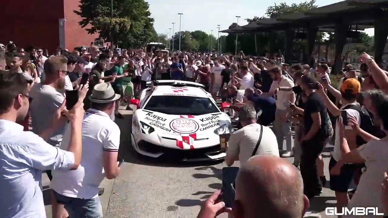 GUMBALL 3000 DDE GINTANI Aventador SVJ Makes Crowd Go Crazy! Insane V12 Sounds!
