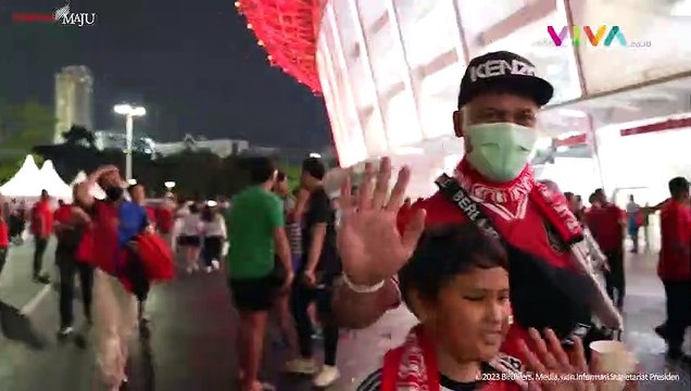 Ekspresi Jokowi dan Jan Ethes Nonton Indonesia vs Argentina