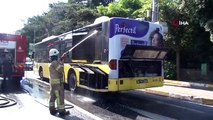 Sarıyer'de İETT otobüsünün motor kısmı yandı: Yolcular büyük panik yaşadı