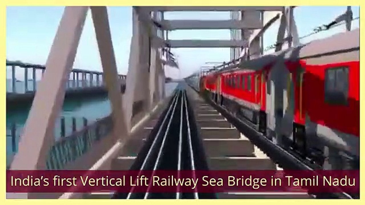 India’s first Vertical Lift Railway Sea Bridge in Tamil Nadu video