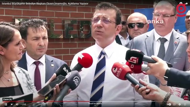 İstanbul Büyükşehir Belediye Başkanı Ekrem İmamoğlu, açıklama yapıyor