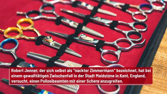 Nackter Zimmermann wegen versuchten Mordes an einem Polizeibeamten angeklagt
