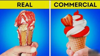 FOOD IN COMMERCIALS vs IN REAL LIFE || Commercial Tricks and Photo Hacks