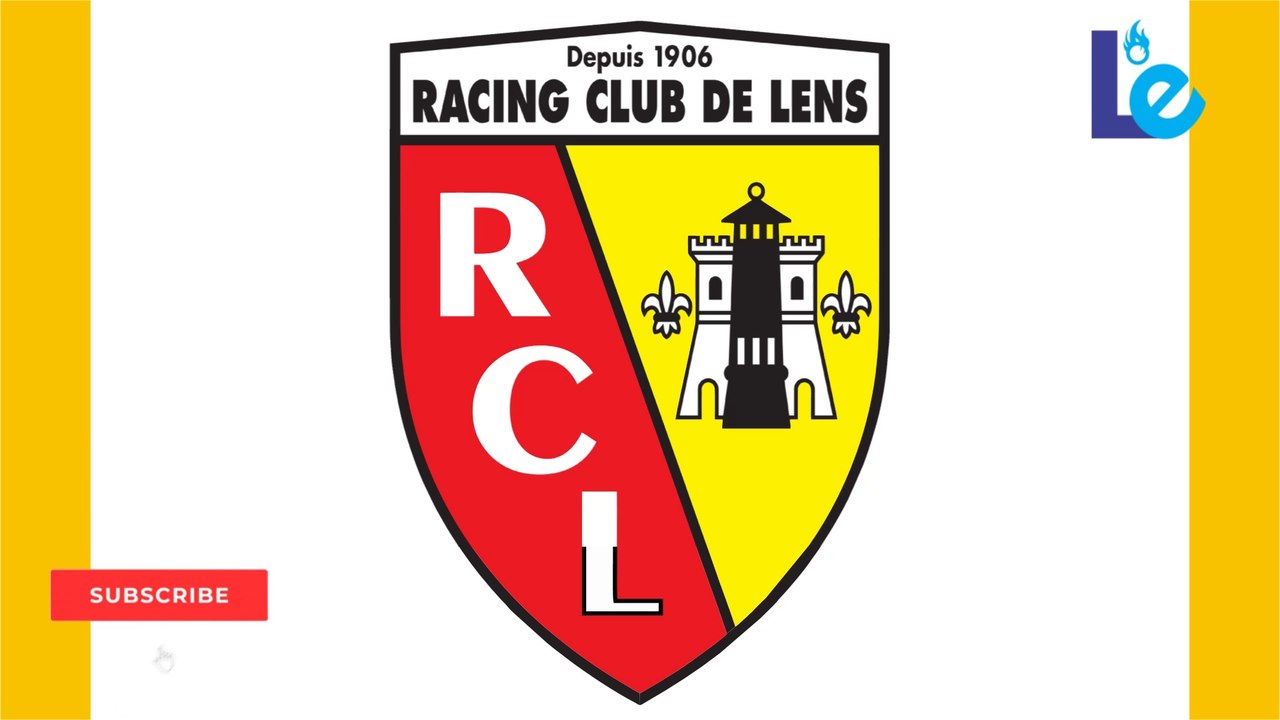 How to draw The Racing Club De Lens RCL Logo Football Club