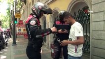 Beşiktaş'ta denetime takılan motosikletliden ilginç sözler