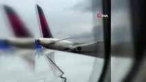 Un avion de passagers s'est écrasé sur l'aile gauche de l'autre avion aux États-Unis