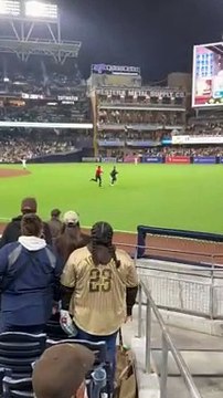 Padres Security Tackles Fan Running On Field