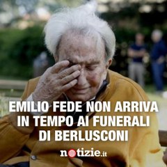 Download Video: Emilio Fede non arriva in tempo ai funerali di Silvio Berlusconi