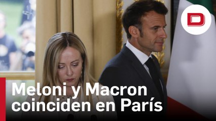Meloni llega a París y Macron por primera vez habla de protección de las fronteras europeas