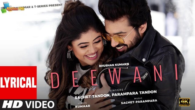 Deewani (Lyrical) Sachet Tandon, Parampara Tandon | Kumaar | Adil Shaikh | Bhushan Kumar | 4k uhd video 2023
