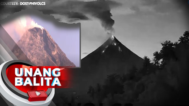 PHIVOLCS: Dalawang pyroclastic density current at 301 rockfall events ang naitala sa Bulkang Mayon sa nakalipas na 24 oras | UB
