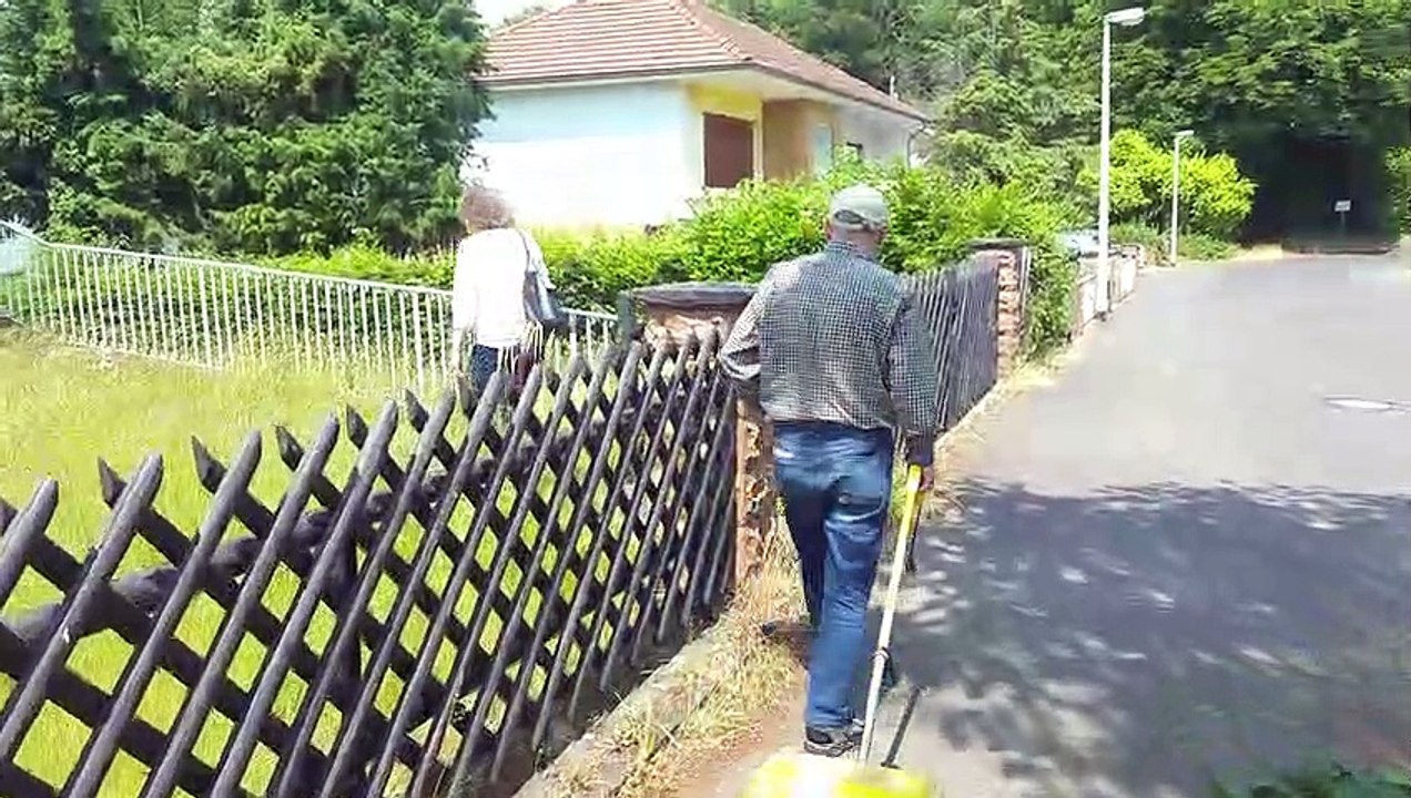 der defekte Rasenmäher
