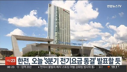한전, 오늘 '3분기 전기요금 동결' 발표할 듯