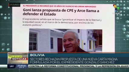 En Bolivia se repudia la propuesta constitucional con tendencia neoliberal de un expresidente prófugo