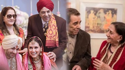 Karan Deol Drisha Acharya Wedding में Dharmendra के साथ First Wife Prakash Kaur Rare Image Viral