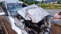 Samsun'da otomobil kamyona arkadan çarptı: 1 yaralı