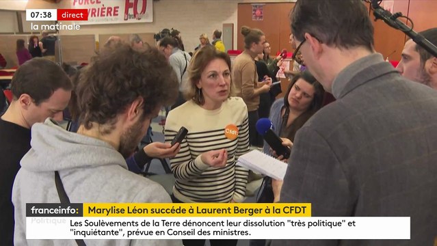 Marylise Léon succèdera aujourd'hui à Laurent Berger à la tête de la CFDT, dans un contexte où le premier syndicat français se sent porté par le mouvement social contre la réforme des retraites - VIDEO