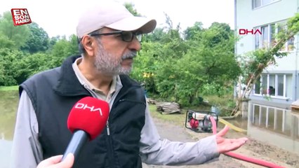 Ordu'da depremzede ailenin evini sel bastı