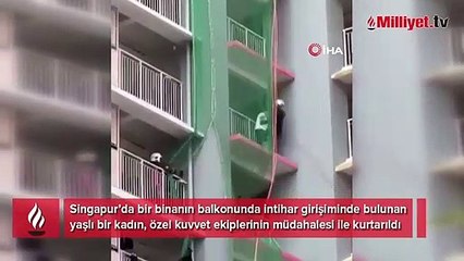 İntihar girişimine 'ağlı' müdahale! Özel ekip kendini boşluğa bıraktı