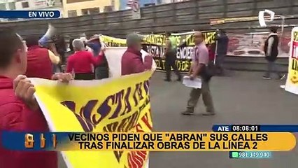 Línea 2 del Metro de Lima genera protestas en Ate: “Tenemos más de tres años encerrados”