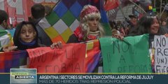 Argentinos se movilizan contra reforma constitucional y represión policial en Jujuy