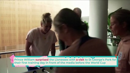Prince William meets England's Lionesses ahead of World Cup