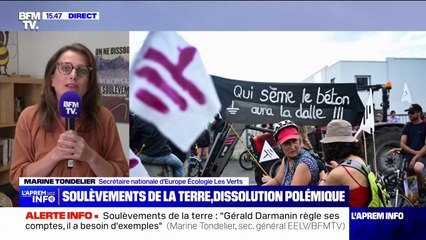Dissolution des Soulèvements de la Terre: "Gérald Darmanin règle ses comptes politiques, à besoin de faire des exemples", estime Marine Tondelier, secrétaire nationale d'EELV