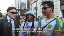 Premier défilé de Pharrell Williams pour Louis Vuitton, sur le Pont-Neuf à Paris