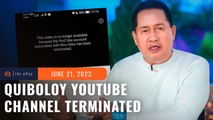Quiboloy YouTube channel terminated, triggered by game vlogger's mention of FBI warrant