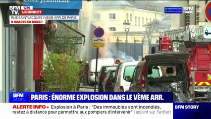 Paris: une très forte explosion et des immeubles incendiés dans le Vème arrondissement