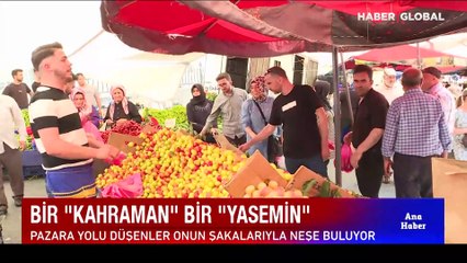 Fenomen pazarcı şaşkına çevirdi...  Taklit yeteneğiyle pazara gelenleri güldürüyor