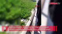 Kadıköy'de polisten kaçan sürücü polislere çarptı