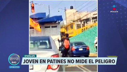 Joven en Patines desafía el peligro en las calles de Iztapalapa 🛹 - thumbnail