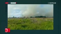 Incendio de pastizales en Satélite Norte provocó intensa humareda