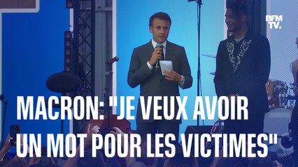 Emmanuel Macron: "Je veux avoir un mot pour toutes les victimes, les familles, qui vivent en ce moment même dans l'angoisse"