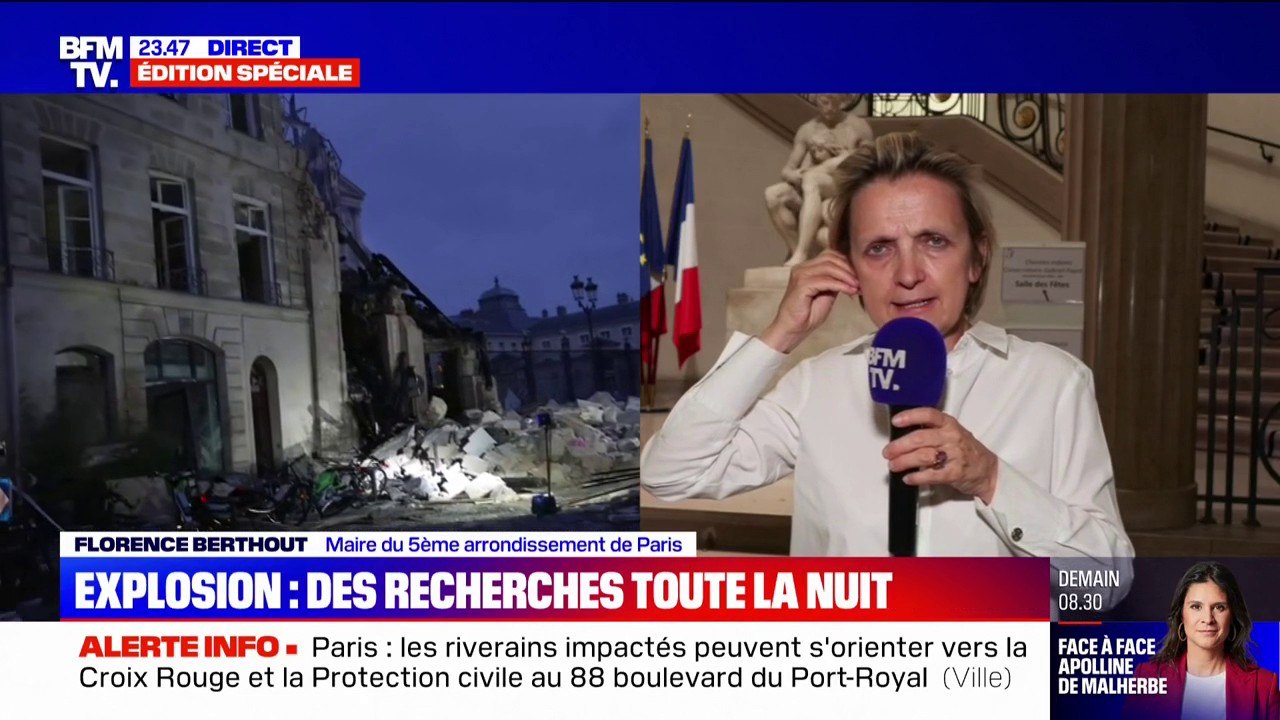 Explosion à Paris: "Une petite quinzaine d'immeubles où les habitants ne pourront pas rentrer chez eux", indique Florence Berthout, maire du Vème arrondissement