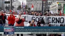 Trabajadores y estudiantes se manifiestan en Montevideo