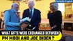 PM Modi exchanges official gifts with US President Joe Biden, First Lady Jill Biden | Oneindia News