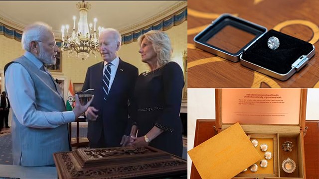 PM Modi का US President Joe Biden First Lady Jill Biden 7.5 Carat Green Diamond Sandalwood Box Gift
