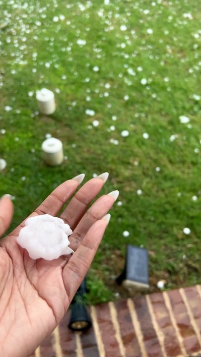 Large Hail Rains Down in Mesquite, Texas