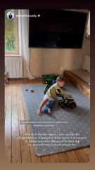 Thyam, le jeune fils de Charlène et Benoît (Secret Story) en fauteuil après un accident de vélo. Instagram, 21 juin 2023.