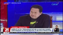 Quiboloy sa pag-terminate ng Youtube sa kaniyang channel: itong ginagawa sa akin ay political at religious persecution | 24 Oras