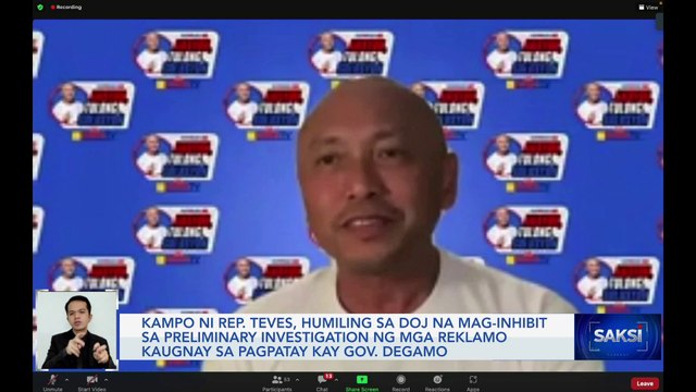 Kampo ni Rep. Teves, humiling sa DOJ na mag-inhibit sa preliminary investigation ng mga reklamo kaugnay sa pagpatay kay Gov. Degamo | Saksi