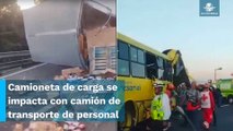 Choque y volcadura en la México-Toluca deja cinco heridos y caos vial