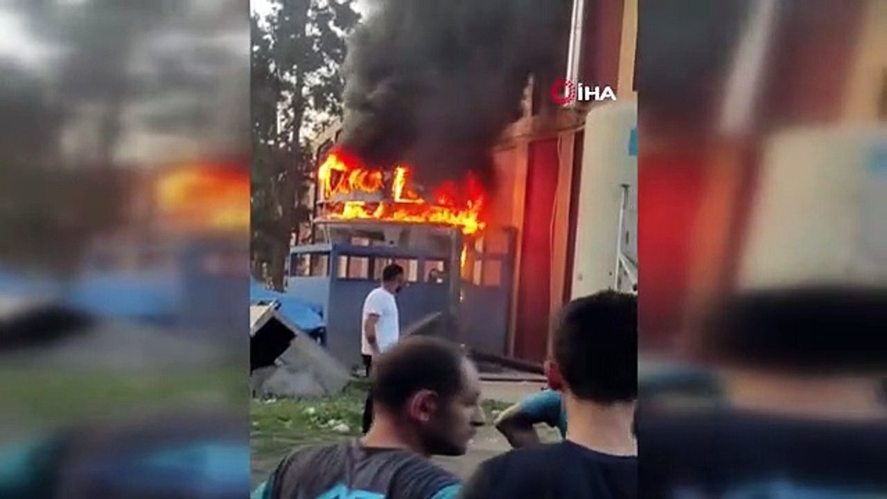 Su soğutma tesisatı yaparken çıkan yangında bir işçi yaralandı