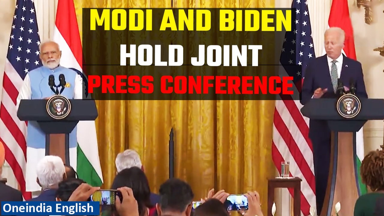 PM Modi and Joe Biden Hold joint press conference; address media at White House | Oneindia News