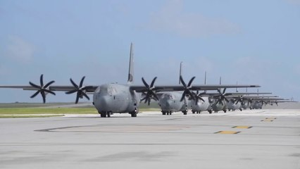C-130 Hercules and C-17 Globemaster on Elephant Walk Formation