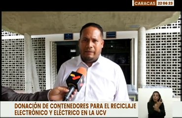 UCV recibe donación de contenedores para el reciclaje eléctrico y electrónico