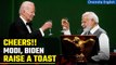 PM Modi and Joe Biden share a light-hearted moment, raise a toast | State Dinner | Oneindia News